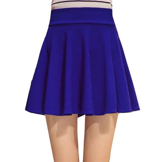 Mini Jupe Femme Jupe Plissée Noir Femme Taille Élastique Style