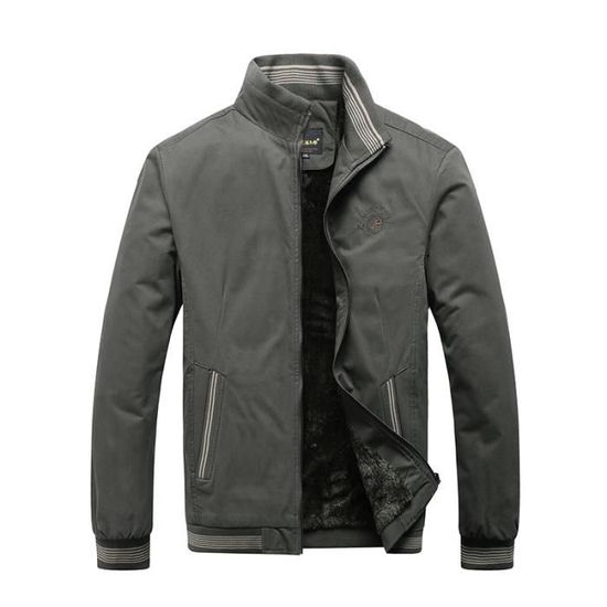Blouson Homme Léger Mi-saison - Coupe-vent, Imperméable - Style Décontracté Col Mao - Polyester