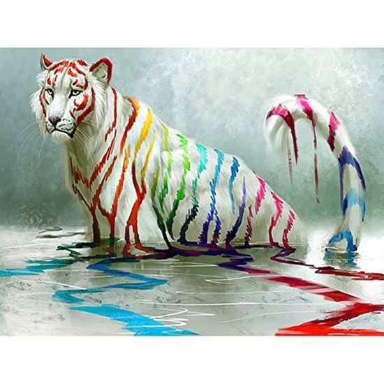 Diamond Painting Complet Diamant Peinture Tigre Paysage 5d Diamant Broderie Animal Point De Croix Needlework Home W2736 Cdiscount Maison
