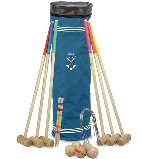 Jeu De Croquet Petit Safari VILAC – 6 Arceaux Animaux En Bois, 2 Maillets, Dès 3 Ans – Illustration Michelle Carlslund