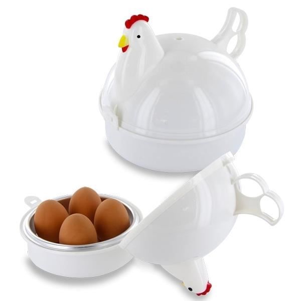 Cuit-oeufs au micro-ondes de poule Oeuf cuiseur Outil de Cuisine * Utilisation en micro-ondes * Après cuisson, laisser reposer 2