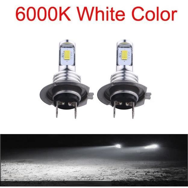 2PC H4 H7 H11 Universel 6500K Moto Phare Antibrouillard Lampe CSP LED Ampoule Hi Lo Faisceau Sans Fil Installat H1-6000K -WM1144