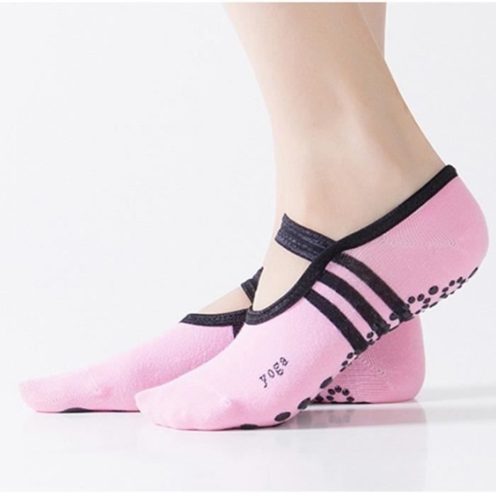 Accessoires Fitness - Musculation,Chaussettes de Yoga antidérapantes chaussettes de danse Pilates chaussettes coupe - Type Rose