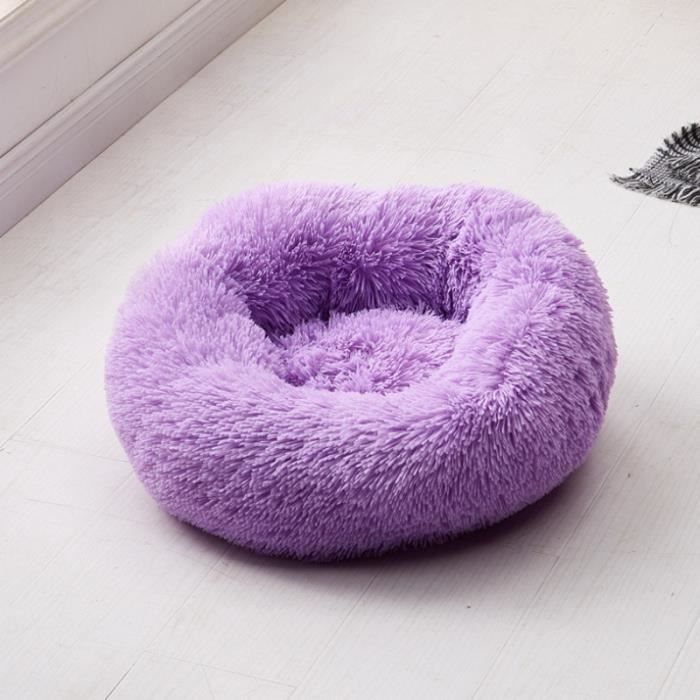Corbeilles,Animal de compagnie chien chiot chat polaire chaud lit maison en peluche confortable nid tapis Pad - Type Purple-XXL