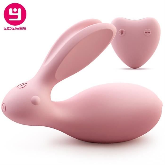 WOWYES sans fil contrôle vibrateur USB Charge lapin femme Massage amour oeuf G Spot Clitoris jouets sexuels pour femme - Type Pink