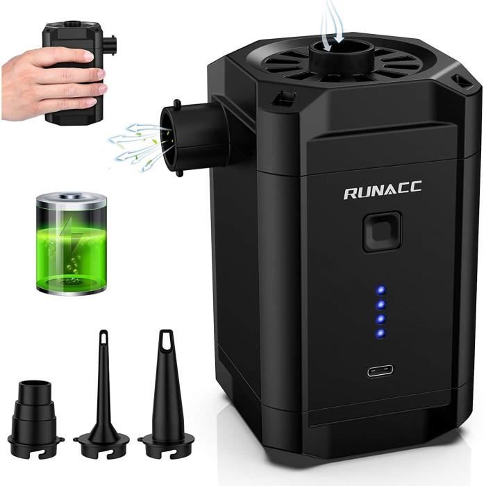 RUANCC Gonfleur Electrique Portable Pompe 5000mAh Rechargeable Electrique Pompe Gonflable Matelas Gonfleur Air Pompe Gonflable ave