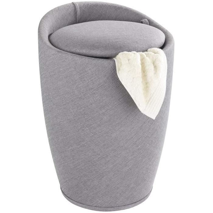 ARMOIRE DE SALLE DE BAIN Wenko 22836100 Candy Tabouret de salle de bain Aspect Lin Gris Clair 36 x 36 x 50,5 cm34