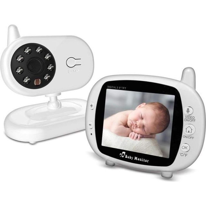 BabyPhone vidéo Sans fil Multifonctions 3.5 pouces Caméra LCD Couleur Vidéo sans fil bébé
