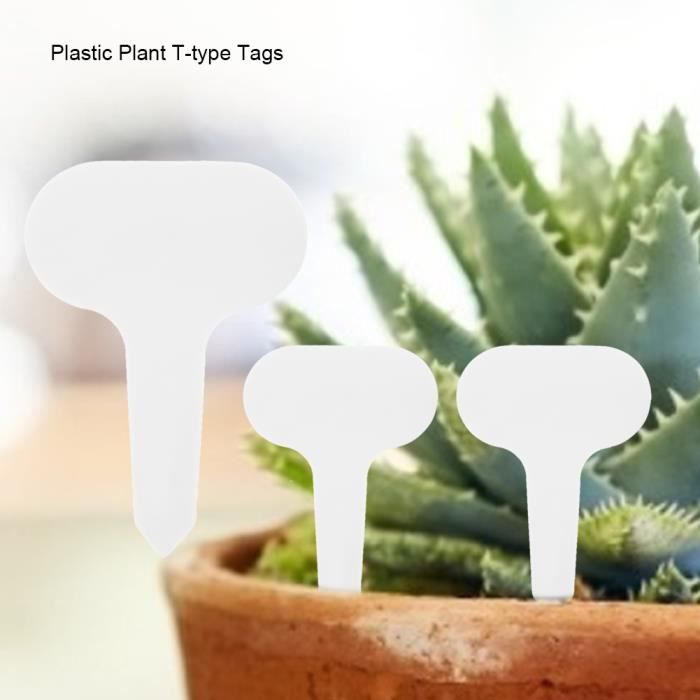 Garosa étiquettes pour plantes de jardin 100Pcs Étiquettes de type T pour plantes en plastique Marqueurs Étiquettes de jardin de