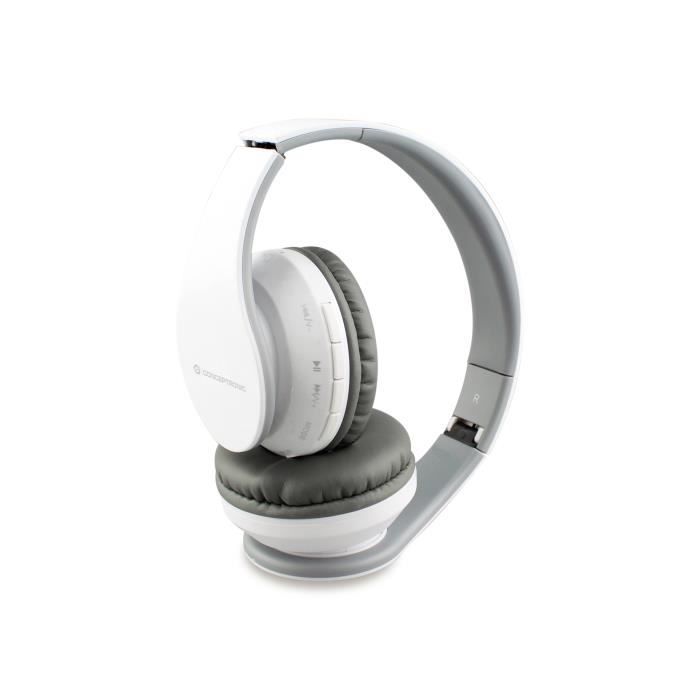 Conceptronic Parris 01W, Sans fil, Bandeau, Binaural, Supra-aural, 20 - 20000 Hz, Blanc