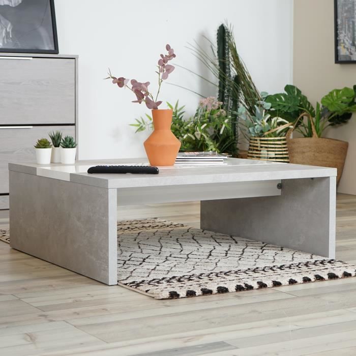DORAFAIR Table basse carrée design industriel
