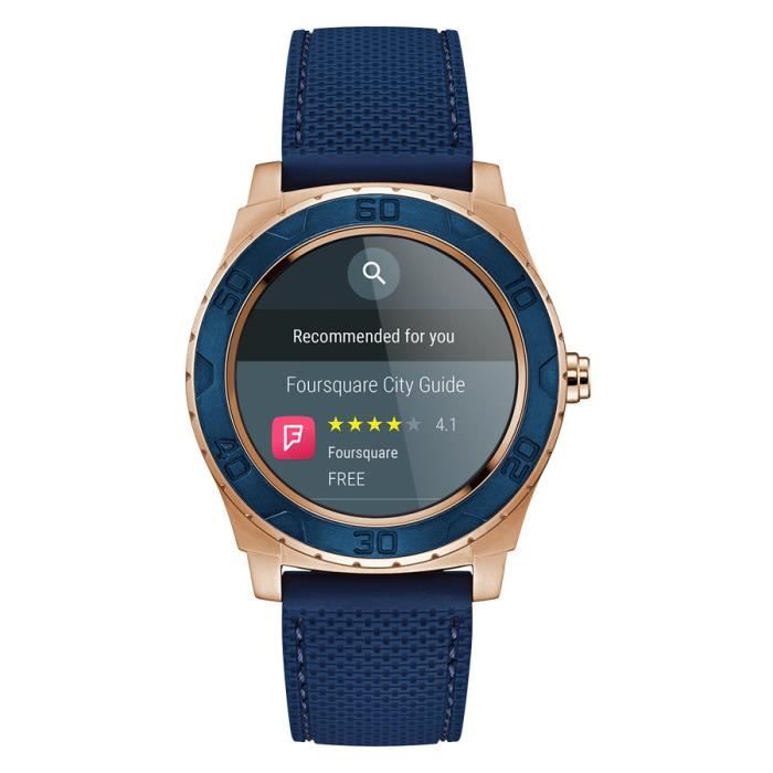 GUESS Ace Mens Touch, AMOLED, Écran tactile, 24 h, Bleu, Rose gold