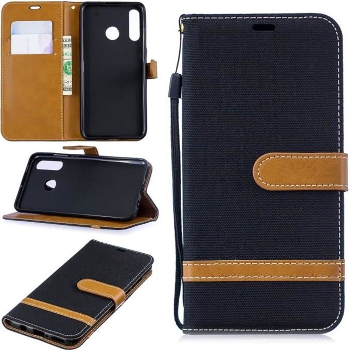 Huawei P30 Lite Portefeuille Noir Coque Housse Etui En Cuir Pu hfs-house®