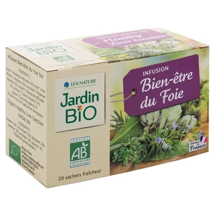 LOT DE 4 - JARDIN BIO Infusion bien-être du foie 20 Sachets