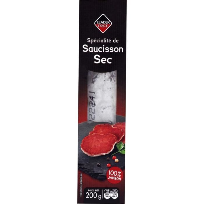 Saucisson sec Leader Price - 200g