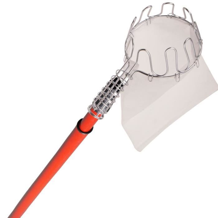 Collecteur de fruits-Ramasse fruits Ø 13 cm = Manche extensible de 150 cm jusqu'à 300 cm + Sachet de toile