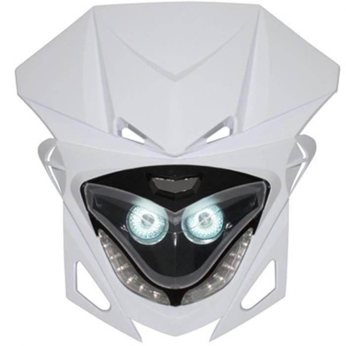 KIT CARROSSERIE TETE DE FOURCHE 50 A BOITE REPLAY RR8 BLANC-NOIR AVEC LEDS BLANCHES