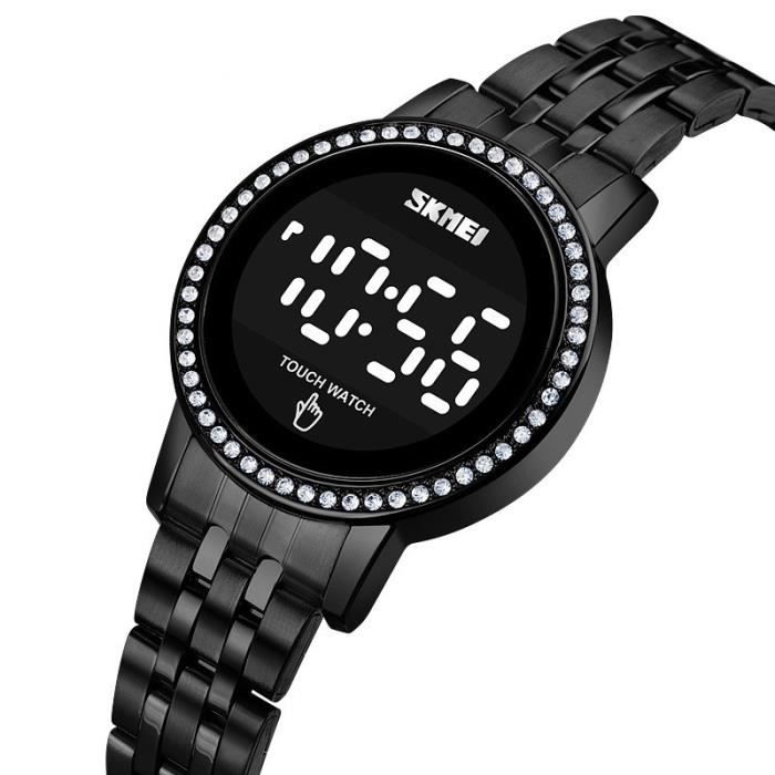 Montre tactile femme bracelet LED numerique luxe strass diamants étanche jeunes femmes cadeau de Fête Noël Anniversaire