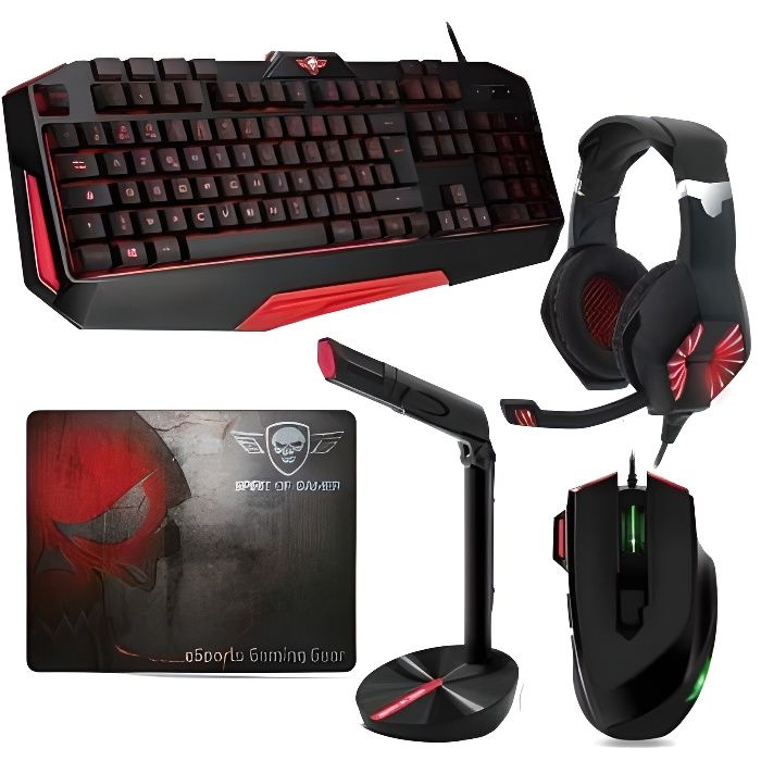 Clavier Souris Casque Audio Micro Tapis pour PC et MAC Fusion Pack Pro Gamer Ultimate MKH3