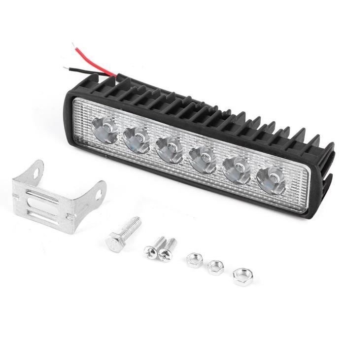 Yctze LED Light Bar DC 12V 18W 800LM Lampe de travail 6LED Barre de brouillard pour moto Off-Road Car Truck
