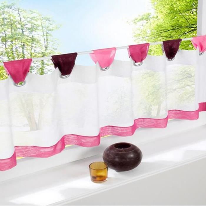 717#^SIMPVALE Petit Rideau de Fenêtre Couleur Patchwork Décoratif pour Porte (60_x_150_cm, Rose)#717