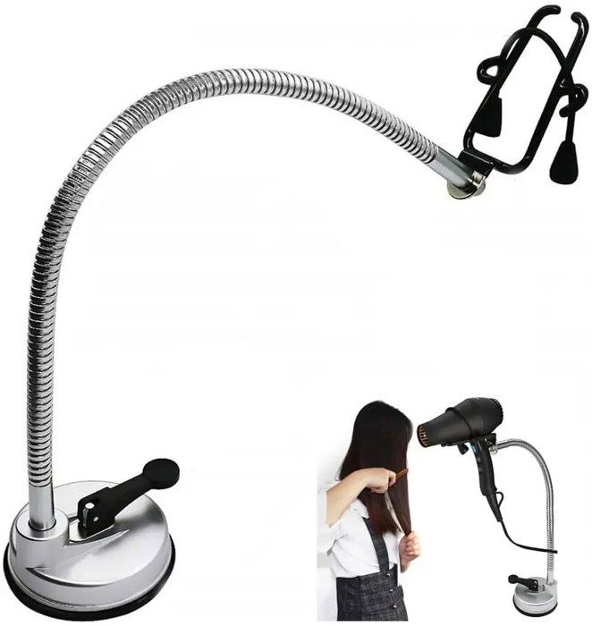Support Sèche-cheveux Sur Pied Réglable - Hauteur 60-175cm, Angle Ajustable - Mains Libres Pour Toilettage