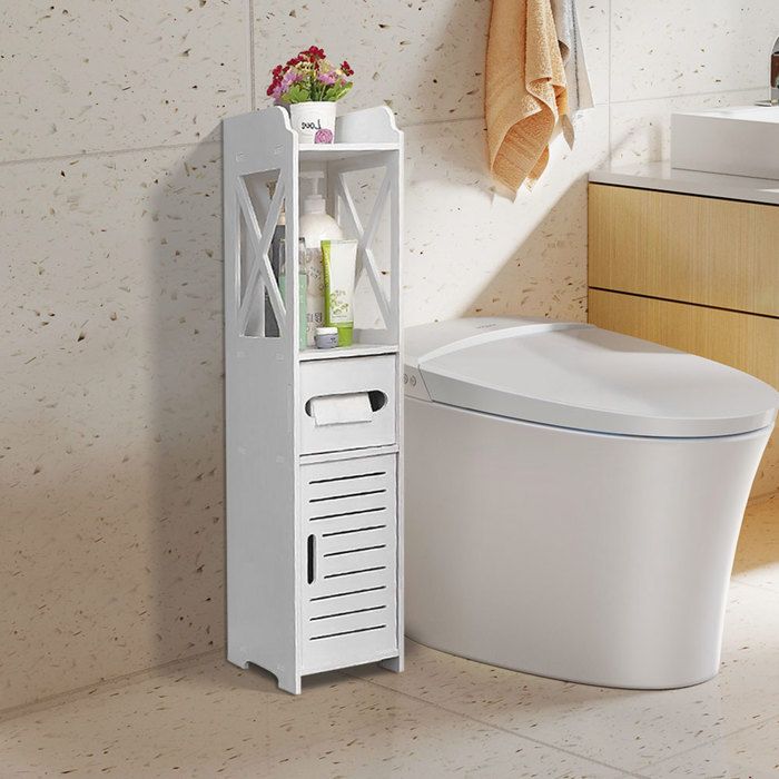 HUOLE Étagères de salle de bain armoires de salle de bain meuble salle de bain - blanc