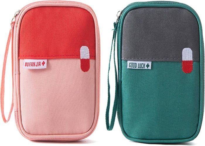 Trousse De Secours Vide 2 Pièces – Sac étanche Et Portable Pour Médicaments, Idéale Maison, Voyage, école (rose, 25x20x12cm)