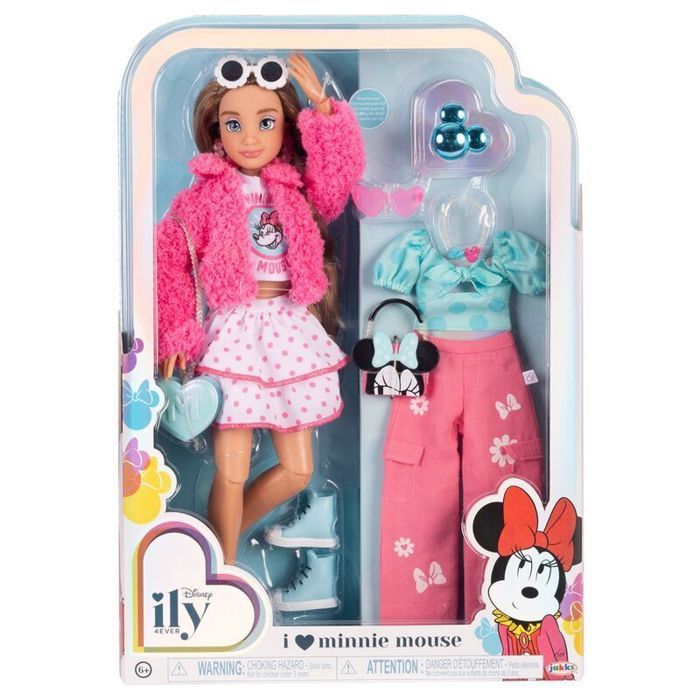 Poupée mannequin - Jakks Pacific - Disney Minnie ily 4Ever - Articulée - Tenue élégante - Message damour