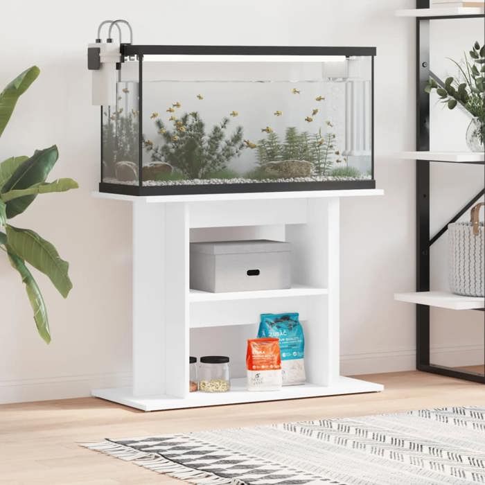 Meilleurs prix pour BEAU Support pour aquarium blanc 80x35x60 cm - bois d'ingénierie - Contemporain Design 2025 392604738929