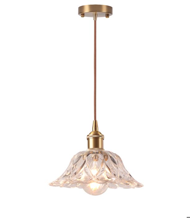 SNOGOLD Suspension Industrielle Moderne en Verre Lustre E27 Luminaire Vintage Plafonnier Rétro Éclairage pour Salle à Manger - D
