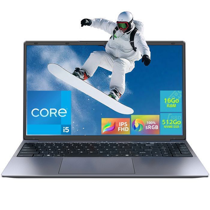 PC portable 16-Intel Core i5-8210Y(Jusquà 36 GHz)-16Go RAM DDR3 512Go SSD-Windows 11PRO-WFI5-Ordinateur Portable