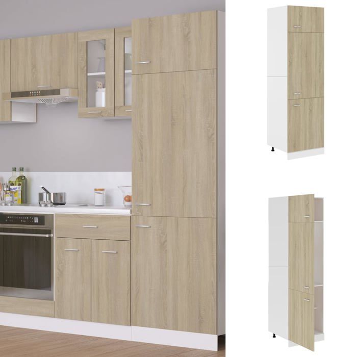 SALE 2025Commode bahut cuisine - Armoire de réfrigérateur - Chêne sonoma - Bois d’ingénierie 61 5 Kg 4440