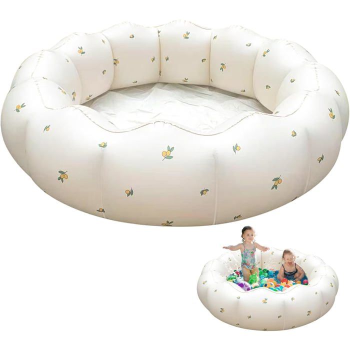 Pataugeoire Gonflable Enfant 60x12cm - Petite Piscine D'Été Avec Pompe - Intérieur Et Extérieur Jouet Eau Extérieur Enfant