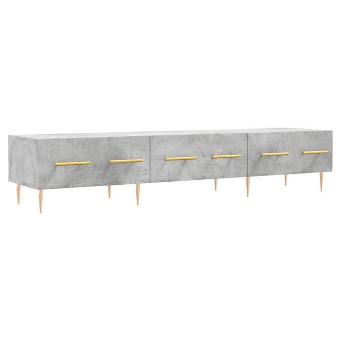 “RabaisMeuble TV/Armoire salon - Banc TV - KENNETH - gris béton 150x36x30 cm bois dingénierie Août926404