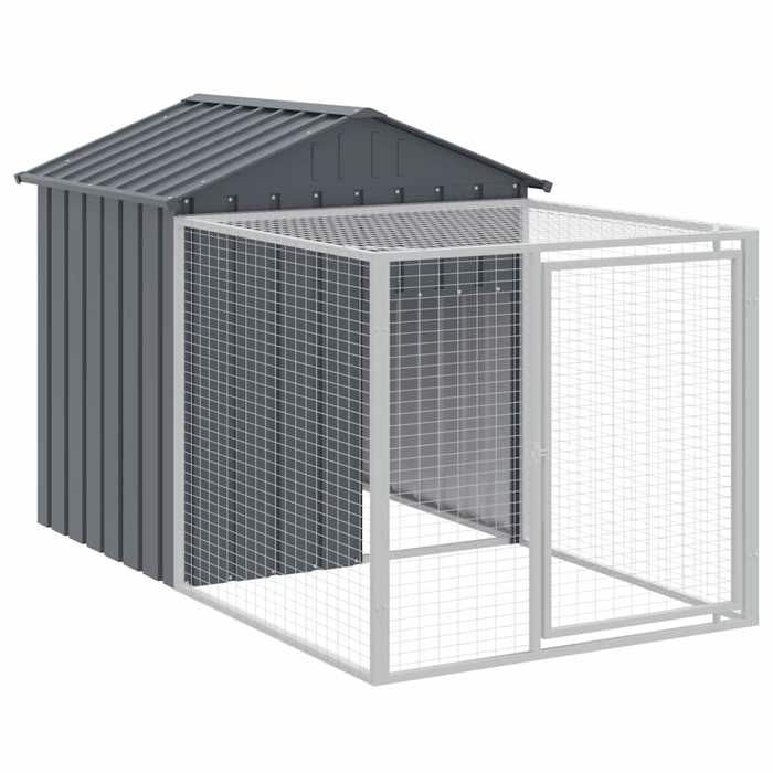 SALE dhiver Cage/Enclos - UU - pour poulets - avec enclos Anthracite 117 x 201 x 123 cm Acier galvanisé CC723
