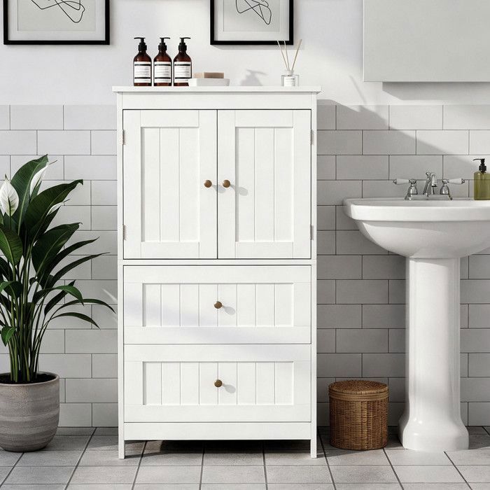 Colonne Salle de Bain avec 2 Portes 2 Tiroirs Étagères Réglables Meuble de Rangement 60x30x110cm Blanc Colonne Salle de Bain avec 2 Portes 2 Tiroirs Étagères Réglables Meuble de Rangement 60x30x110cm Blanc