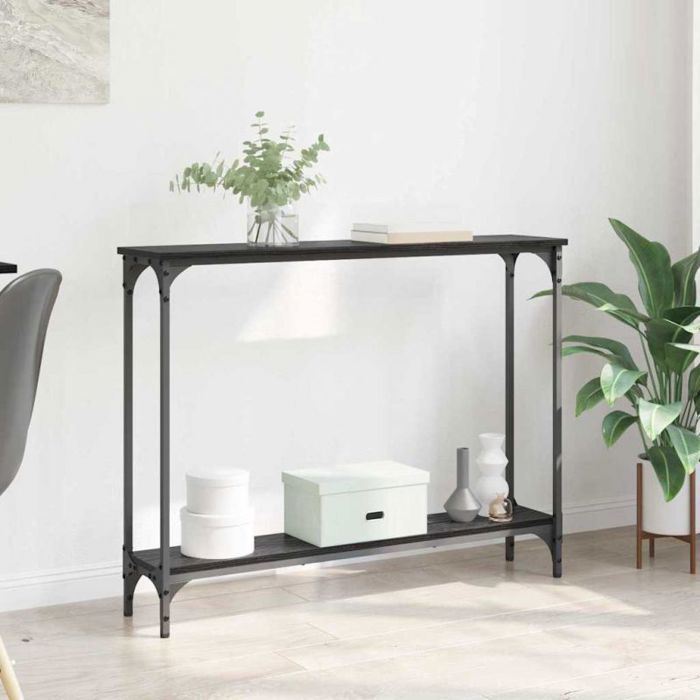 Table console - VIDAXL - Chêne noir - Profil étroit mural - Structure métal & panneaux - 100 x 22 5 x 75 cm
