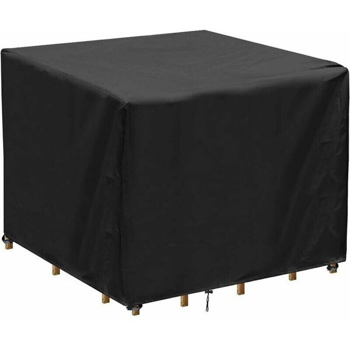 Housse Table de Jardin Carrée Bache Salon de Jardin Imperméable Anti-UV Oxford Tissu Housse de Table Chaise Meubles de Jardin Ex