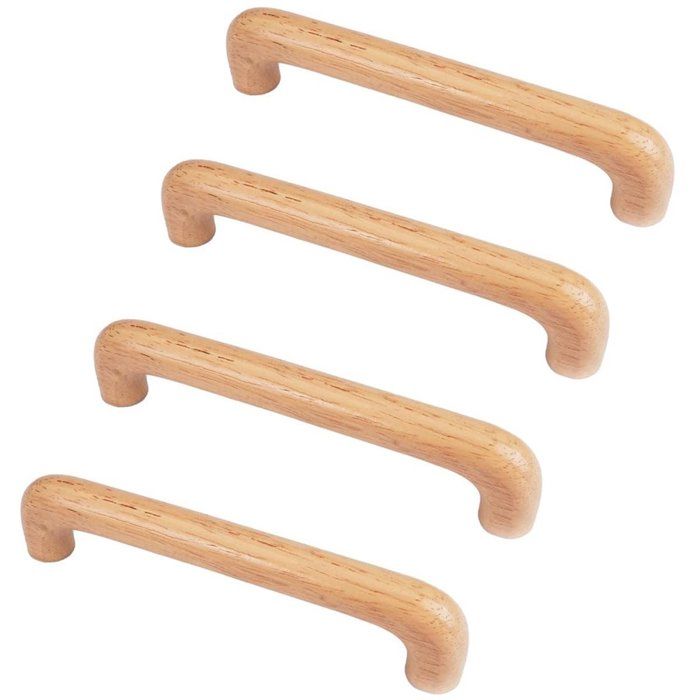 Poignées En Bois Pour Meuble 4 Pièces Entraxe 128 Mm Avec Vis Pour Tiroir Et Placard De Cuisine