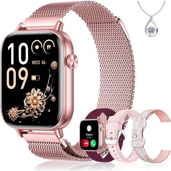 Montre Connectée Femme 4 Bracelets 1.83 Smartwatch Fonction Féminine Appels Hd 110+ Modes Sport Podometre Moniteur C[WW248]