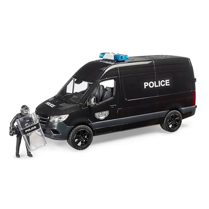 MB Sprinter Forces spéciales de police avec figurine bworld - Échelle 1:16 - Plastique - Alcaline - Autobus - Enfant - Intérieur