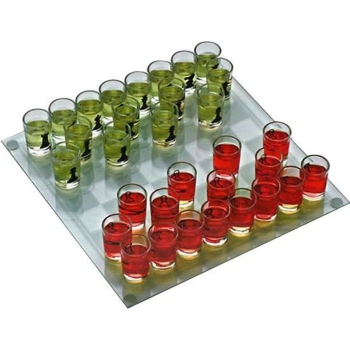 Jeu de Morpion à pions verres à shot