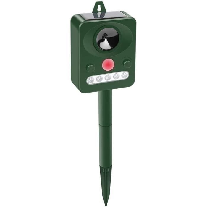 Répulsif Chat Ultrason Solaire - Anti Rongeurs, Chiens - Détecteur Mouvement, étanche - Pour Jardin, Extérieur