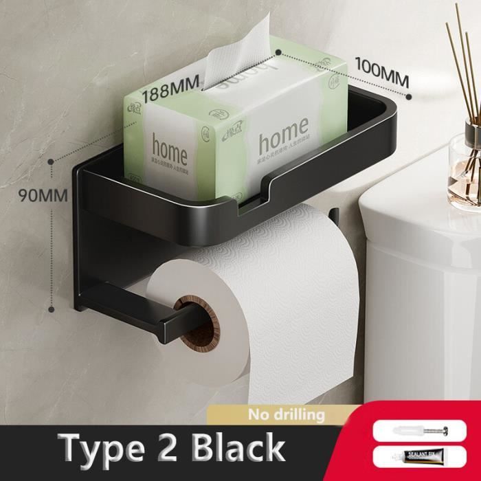 Distributeur Mural Pour Rouleau Papier Toilette Jumbo - Étanche, Sans Perçage, ABS