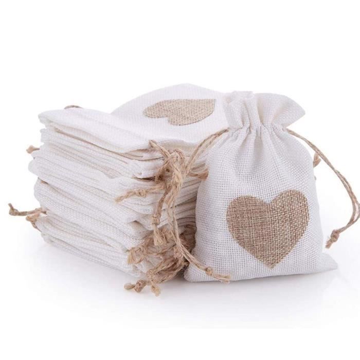 12 Sacs En Toile De Jute 20x30cm Avec Cordon - Idéal Cadeaux Et Rangement