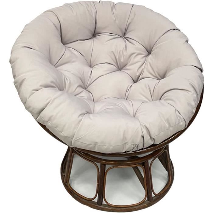 Coussin XXL Pour Fauteuil Suspendu / Balançoire Rotin Synthétique - 120 X 80 X 18 Cm, Cendre Doux Et Résilient