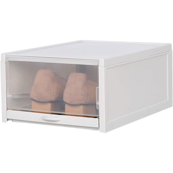 SEE SPRING Lot De 12 Boîtes De Rangement à Chaussures De Taille XL - En Plastique Transparent - Empilables - Pour Placard, Gain De Place - Pour