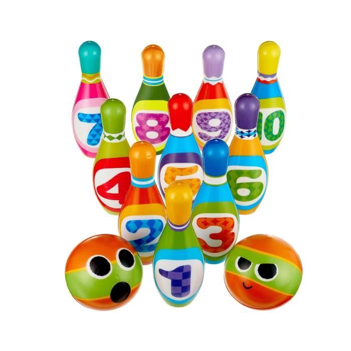 Jeu de Quilles en Mousse - MARQUE - 10 Quilles - 2 Balles - Color?� - Pour B?�b?�s et Enfants 