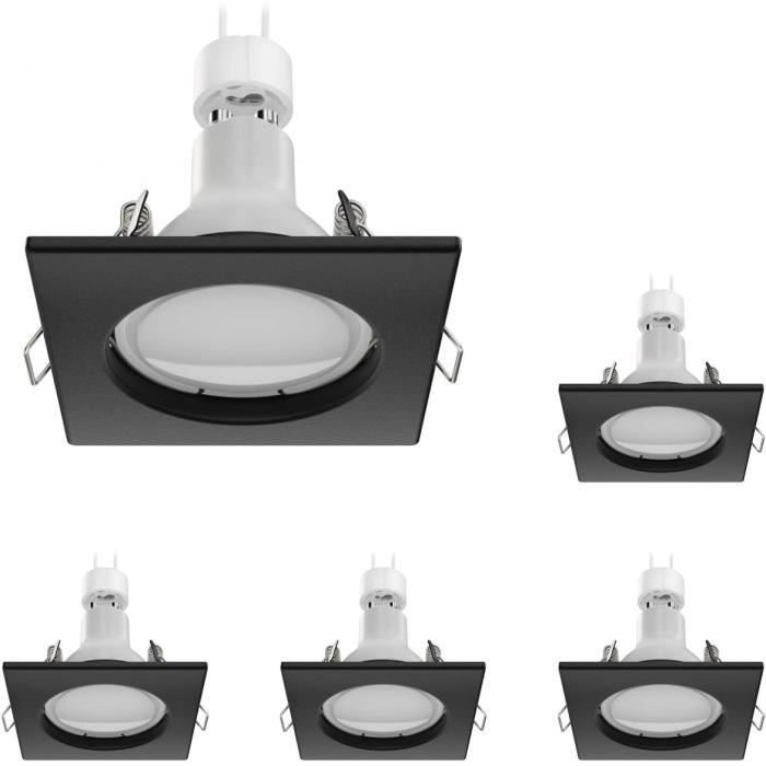 Cadre D’encastrement Pour Spot LED – Noir Mat, Orientable, GU10/GU5.3 - 3